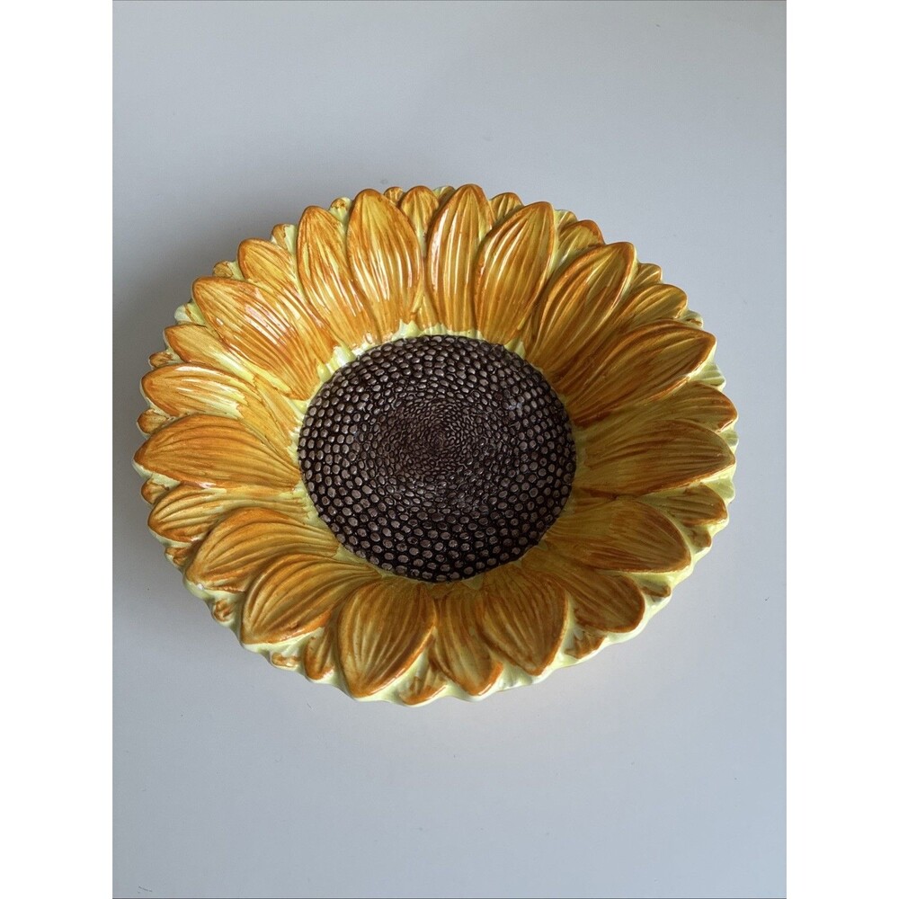 Vintage Bassano Italy Sunflower Bowl & Plate Set